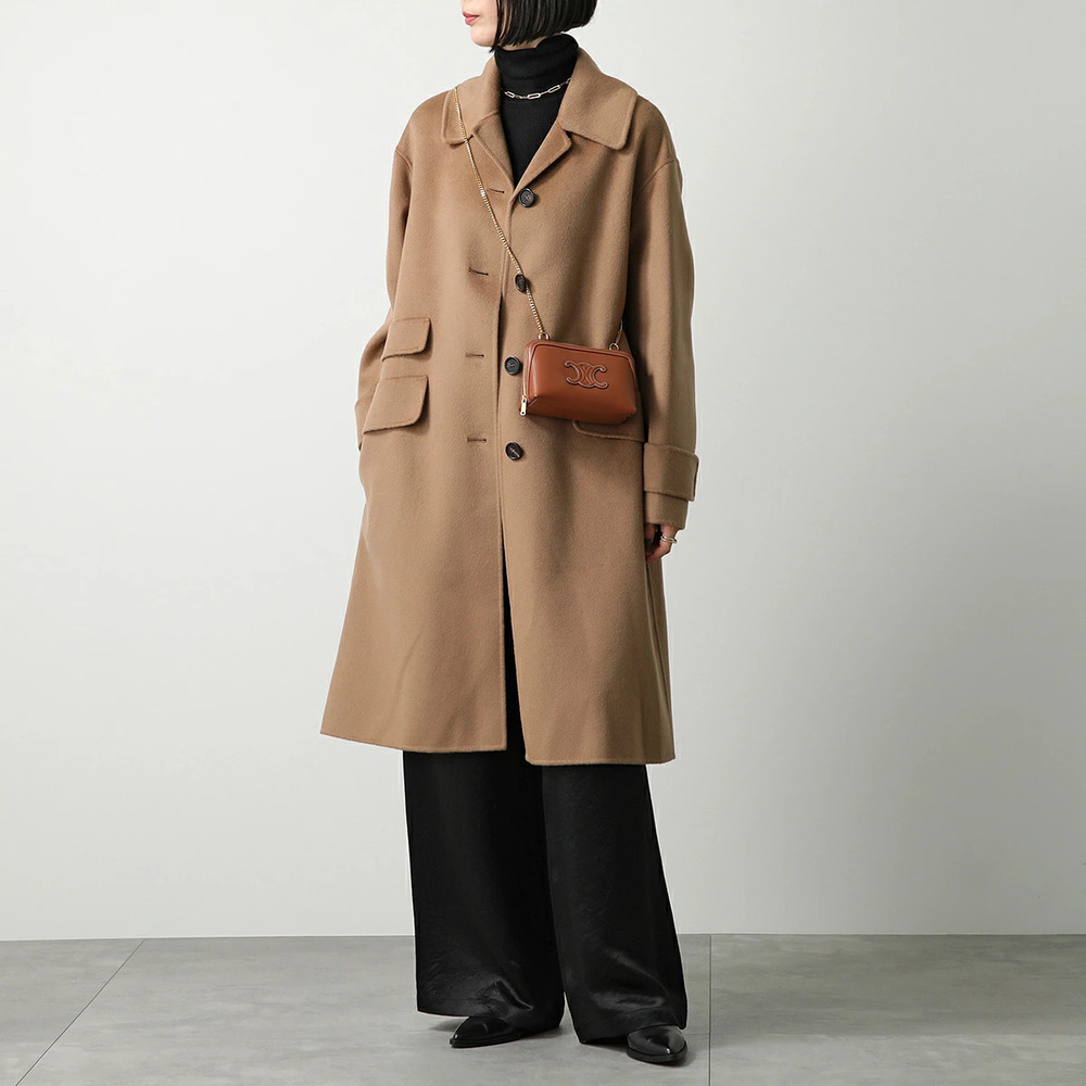 Celine Cuir Shoulder Bag Leather Triomphe Crossbody TAN